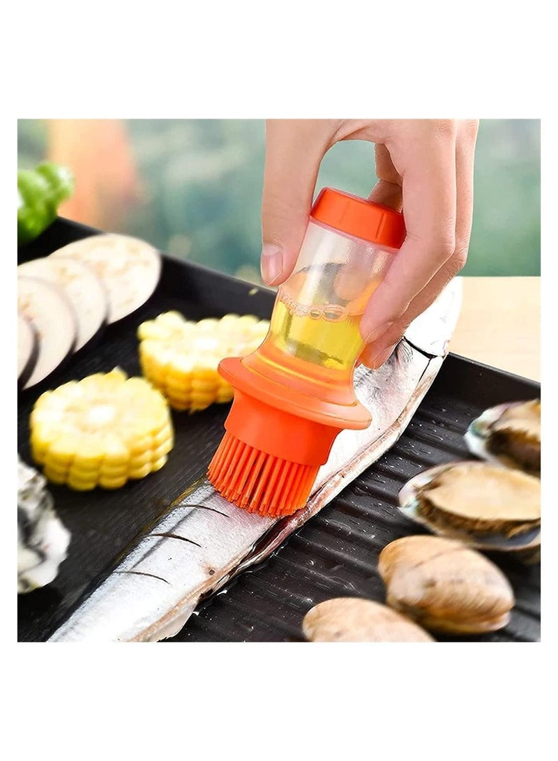 2 Pack BBQ Portable Silicone Oil Bottle Brush Kitchen Baking Cooking Pastry Seasoning with Sauce