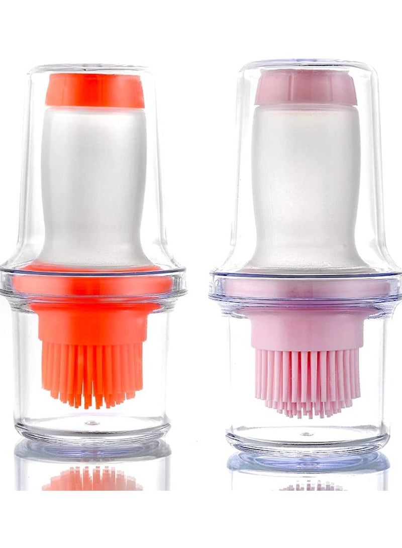 2 Pack BBQ Portable Silicone Oil Bottle Brush Kitchen Baking Cooking Pastry Seasoning with Sauce
