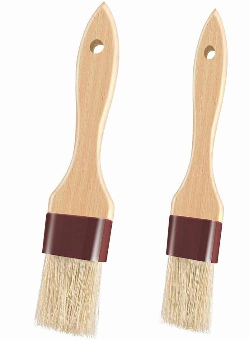Pastry Brush, Baking Basting Brush Beech Hardwood Handles Culinary Oil for Barbecue Butter Grill BBQ Sauce Baster Marinade Kitchen Food Cooking Brushes One Big and Small (2 Pcs)