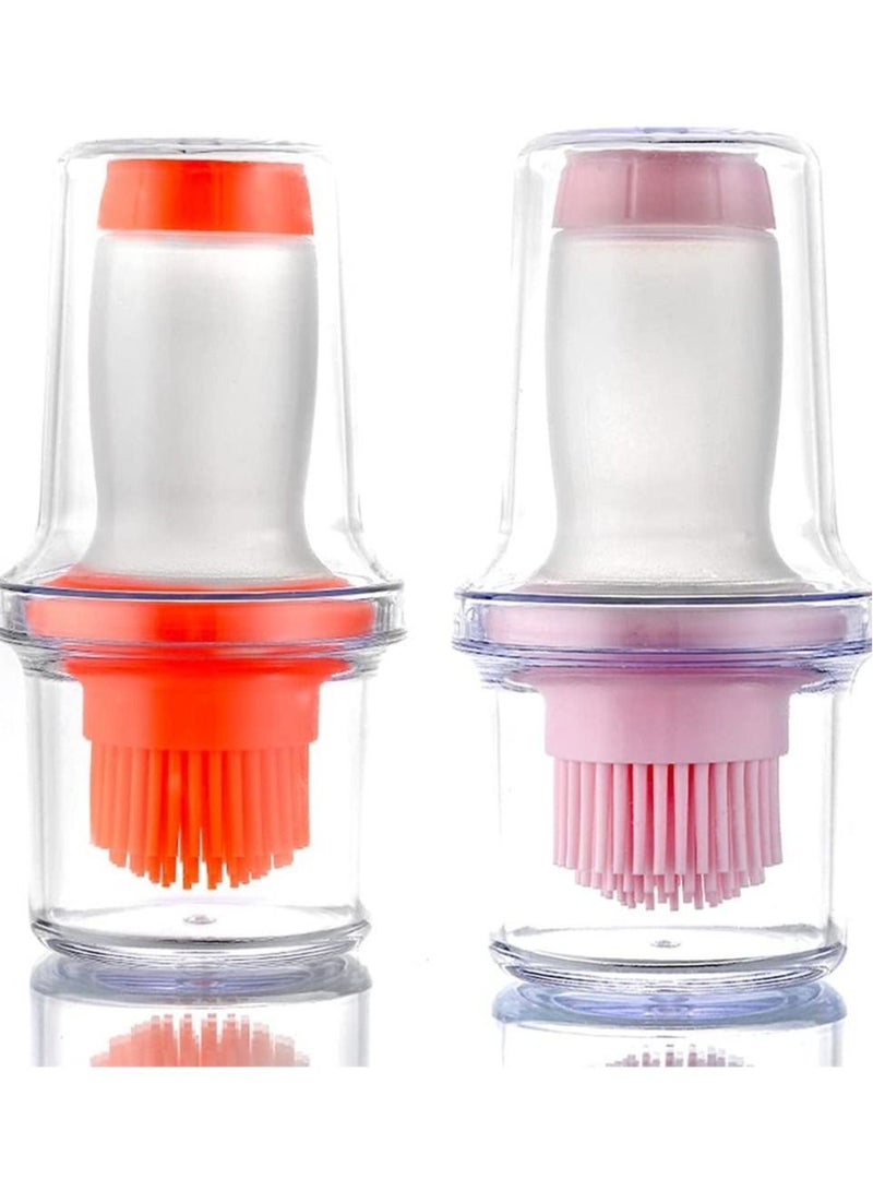 2 Pack BBQ Portable Silicone Oil Bottle Brush Kitchen Baking Cooking Pastry Brush Seasoning Bottle Brush with Sauce