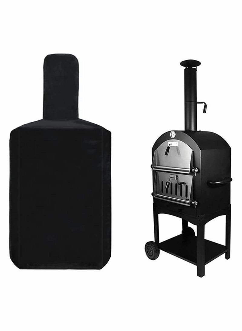 Outdoor Pizza Oven Cover 210D Garden Black Protection Weather Resistant Dustproof BBQ Rain for Wood Fired Cha Rcoal Bread
