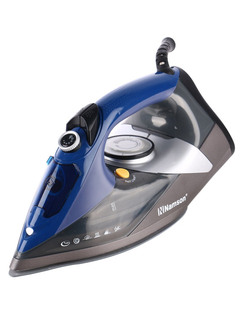 Namson Steam Iron Powerful Burst of Steam - Dry/Steam/Spray Functions, Adjustable Temperature Control, Ceramic Soleplate - 2200W