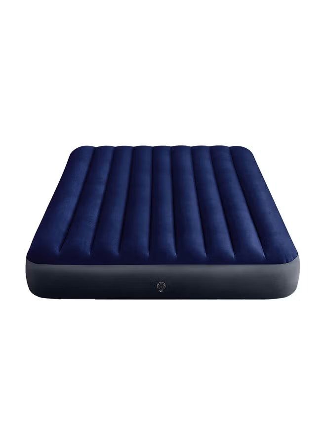 Dura Beam Classic Downy Airbed With Hand Pump Queen Size PVC Blue/Grey 152x203x25cm