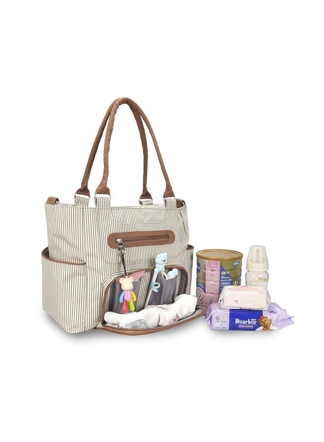 Set of 6 Multilayered Fabrics Baby Nappy And Diaper Bag With Durable, Stain-resistant Material-Ivory