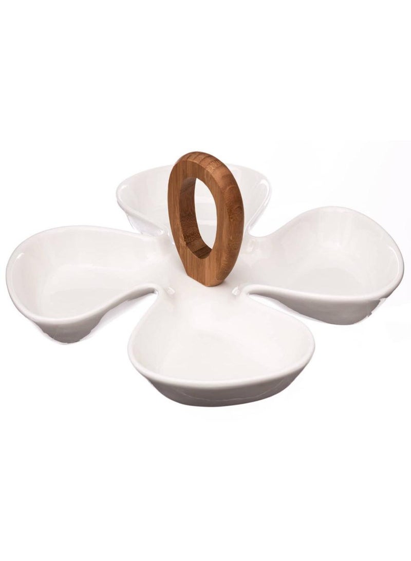 Porcelain Bamboo Aperitive Plate 28 X 28 X 12 Cm