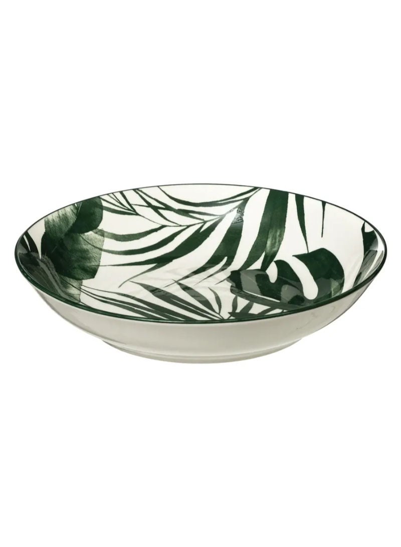Sg Palme Green Porcelain Flat Soup Plate 20cm