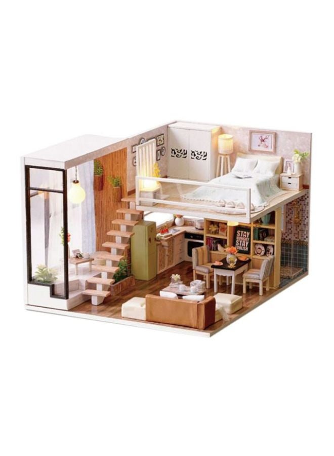 3D Wooden House Room With Furniture Led Lights Toy