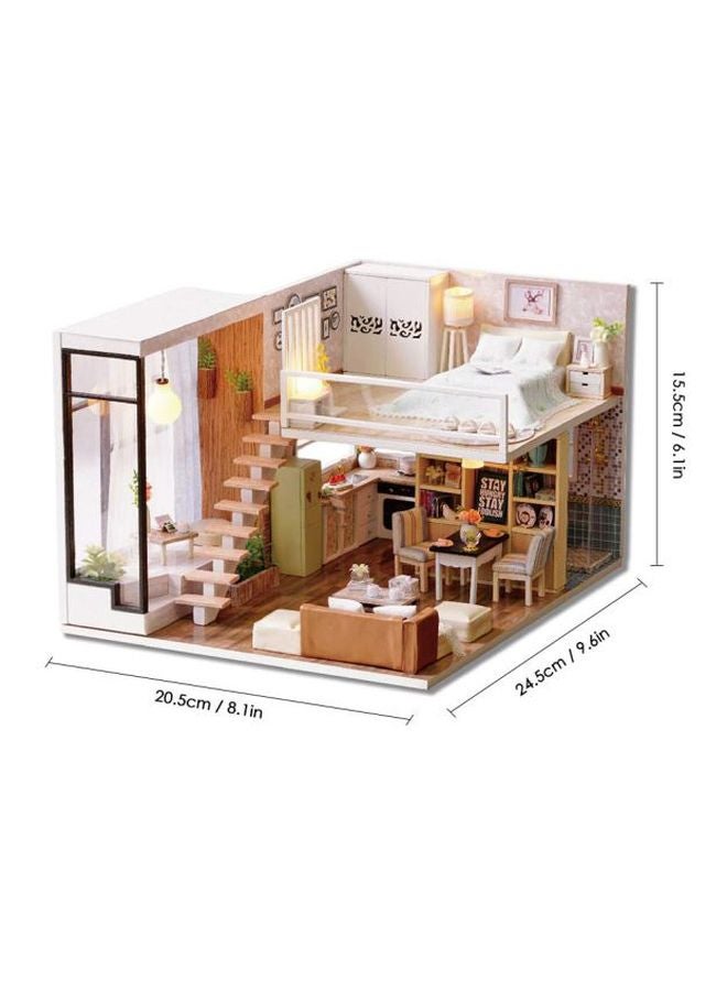 3D Wooden House Room With Furniture Led Lights Toy