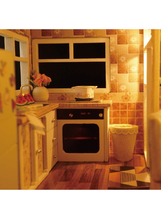 3D Wooden House Room With Furniture Led Lights Toy