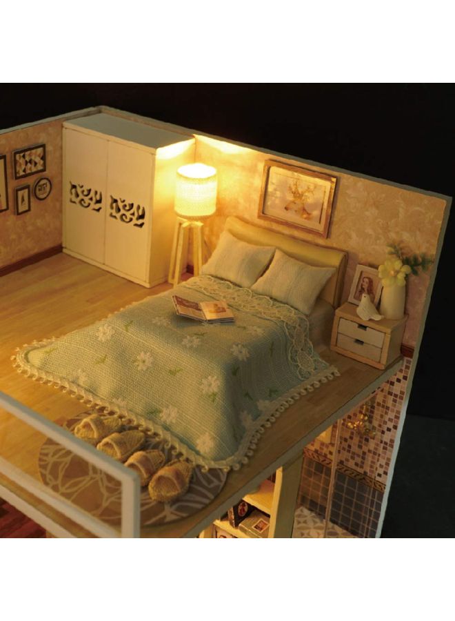 3D Wooden House Room With Furniture Led Lights Toy