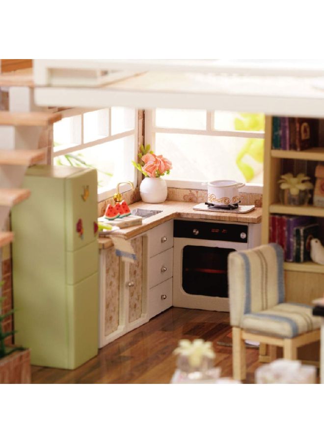 3D Wooden House Room With Furniture Led Lights Toy