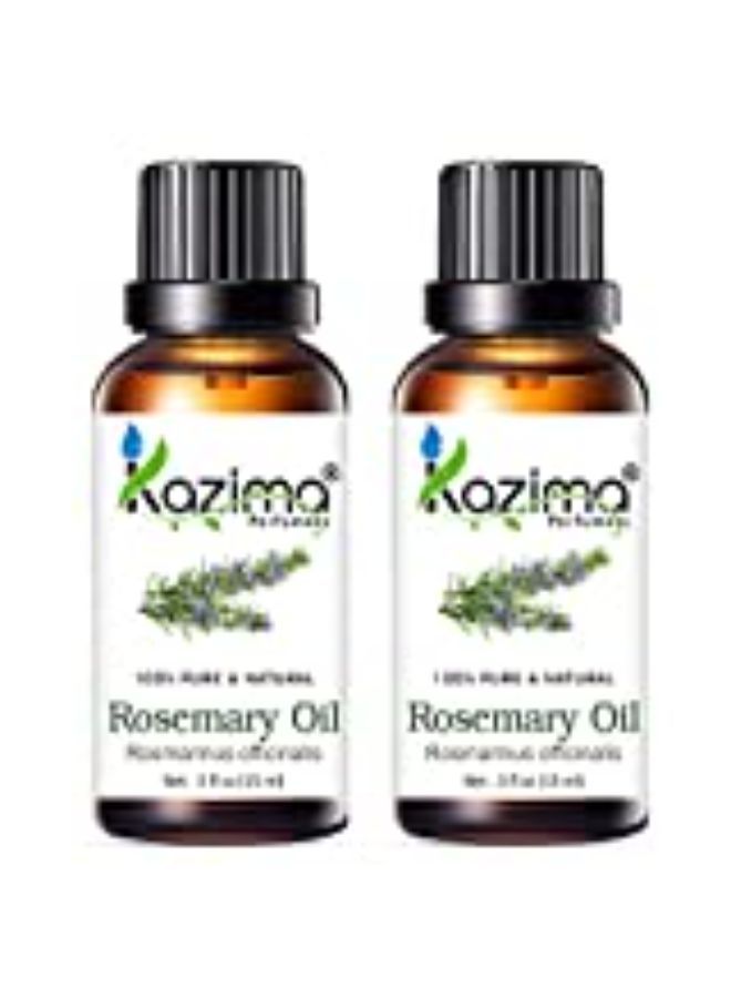 Rosemary Oil (Pack Of 2) With Dropper 15Ml Pure Natural - Use For Aromatherapy, Health Boost, Hair Growth, Skin Care, Face