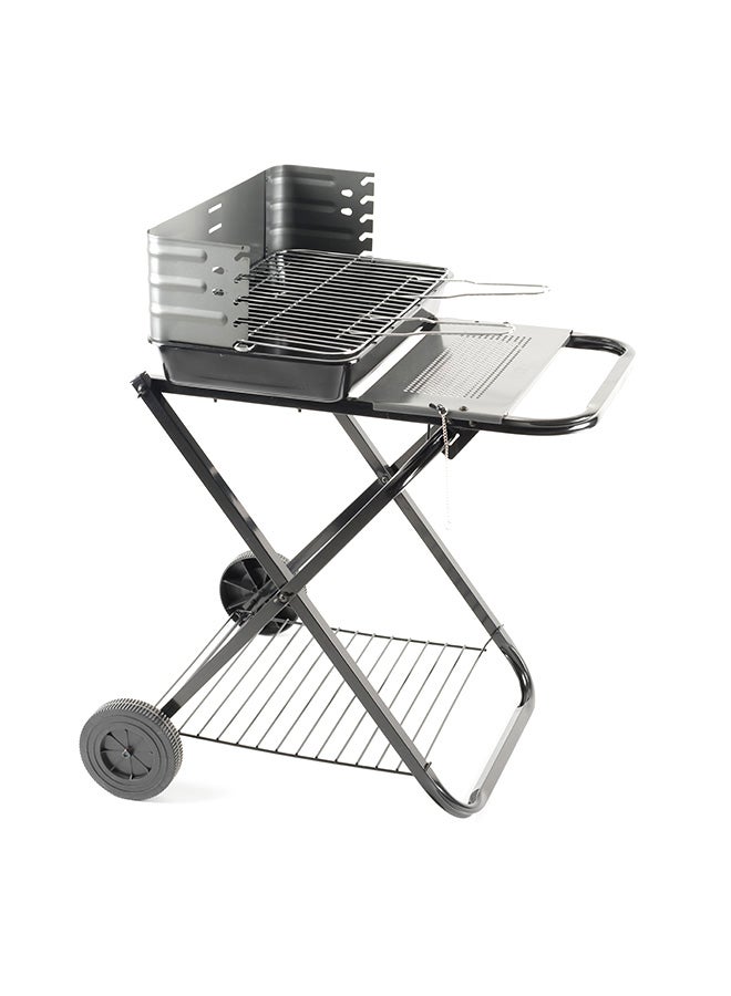 Charcoal Barbecue Folding Trolly black 52x30centimeter