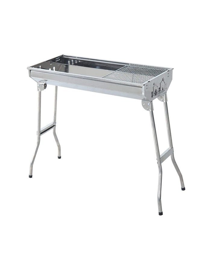 Stainless Steel Charcoal Bbq Grill With Stand Black 73x71x34cm