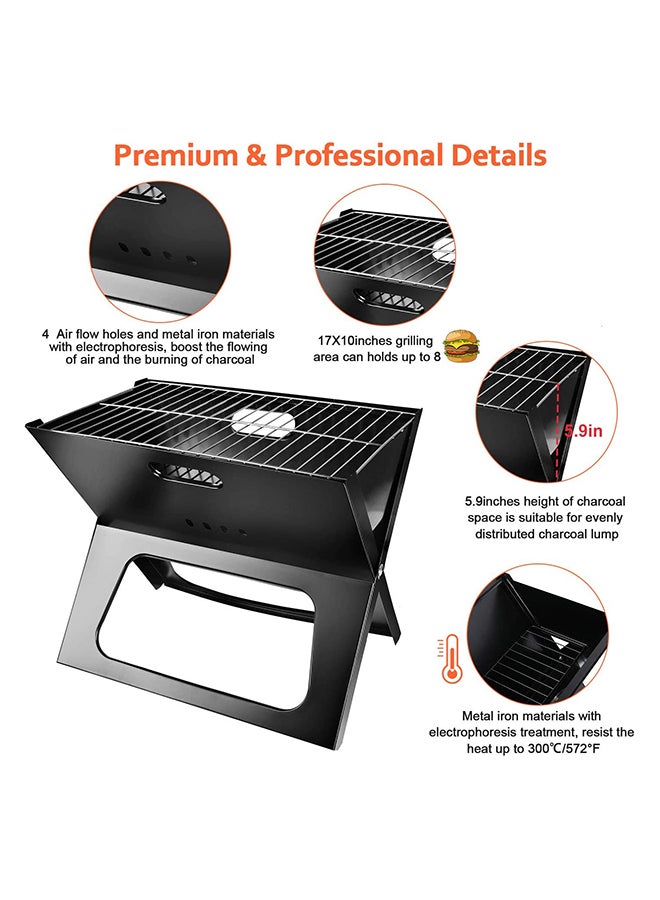 Charcoal Barbecue Grill Black 48x31x40cm