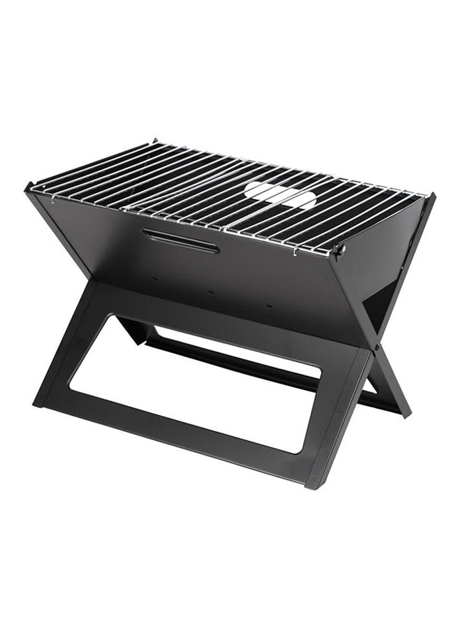 Foldable Barbeque Charcoal Grill Black/Silver 45x30centimeter