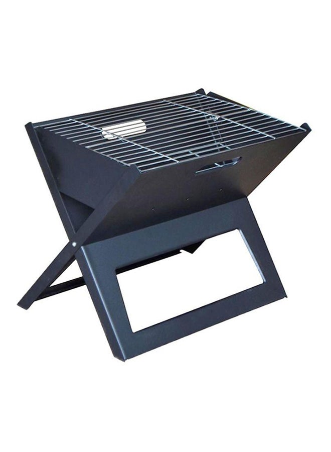 Foldable Barbeque Charcoal Grill Black/Silver 45x30centimeter