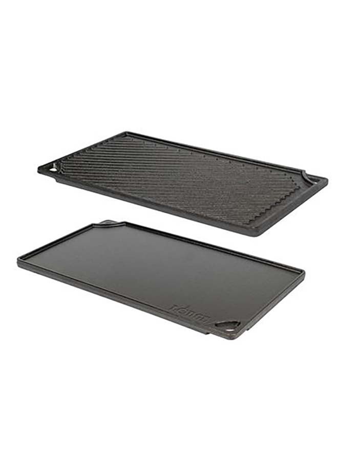 Pre-Seasoned Cast Iron Rectangular Reversible Grill Black