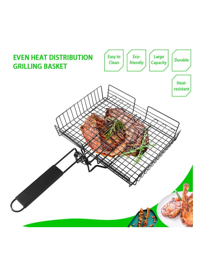 Grilling Nonstick Basket With Lid Durable Metal Barbecue Tool Multicolor