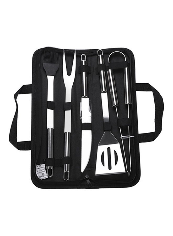 5-Piece Barbecue Grill Tool Set Silver