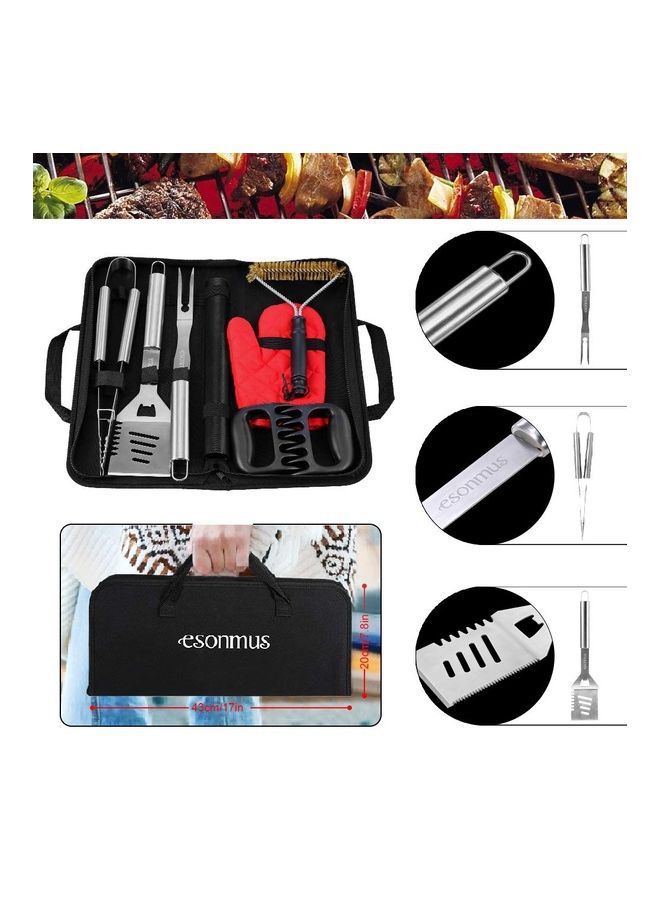 Barbecue Grilling Tools Set black 44 x 5 x 20cm