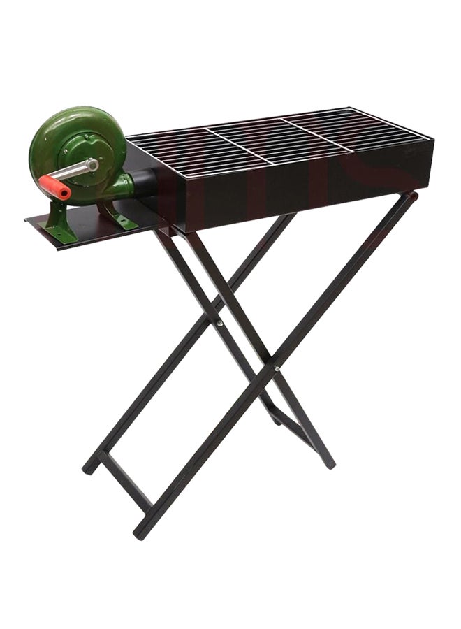 BBQ Grill With Attached Manual Air Blower Black/Green