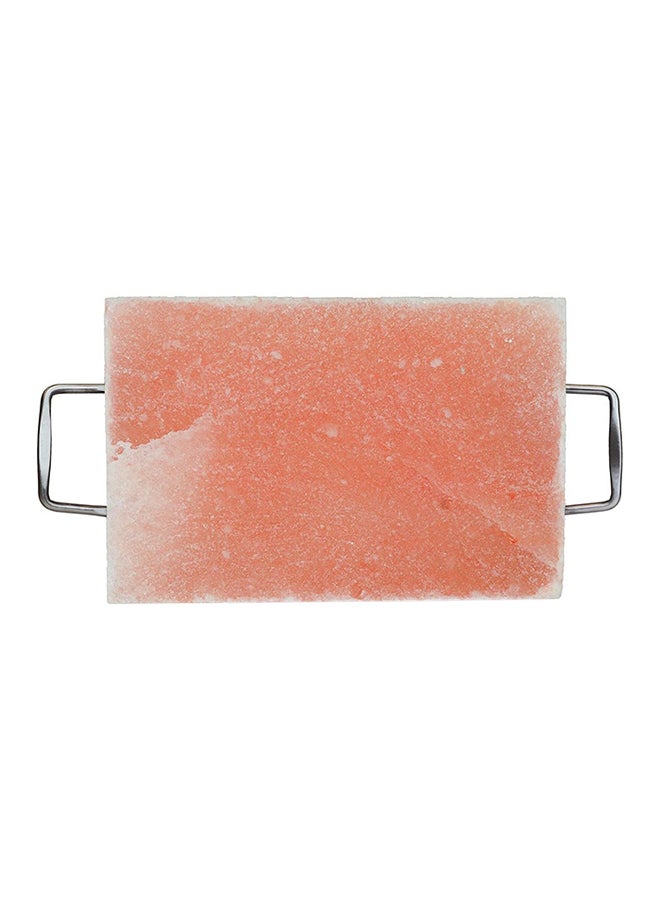 Himalayan Salt Slab With Tray For Grilling Pink/Silver 30x40x20cm