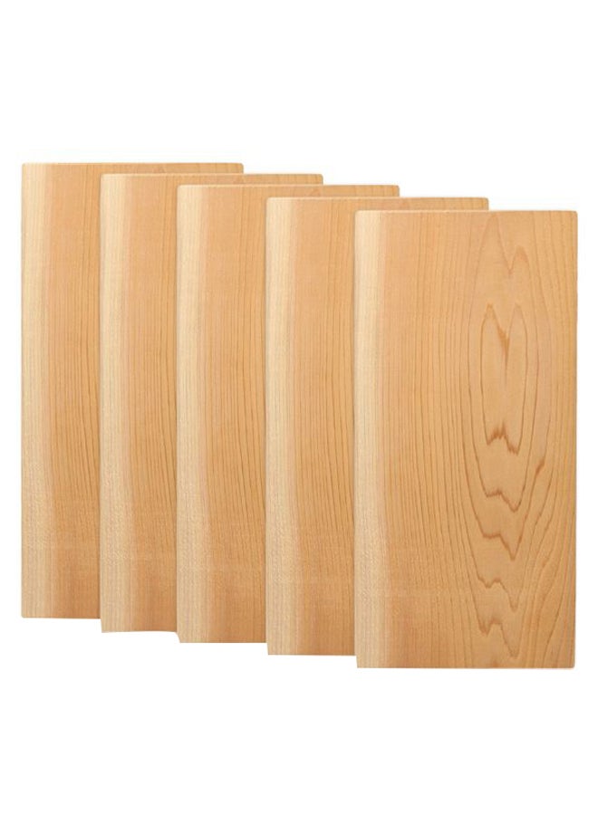5-Piece Cedar Grilling Plank Set Beige