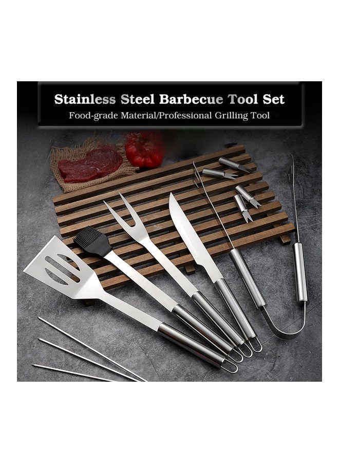 10-Piece Barbecue Tool Set Multicolour