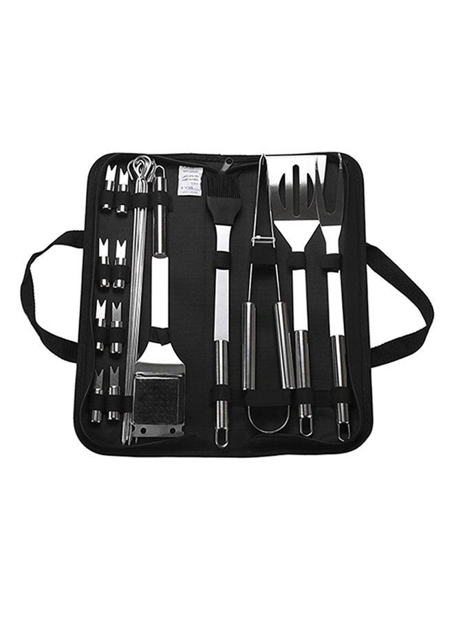 Cooking Food Grill Tool Set With Storage Case Silver/Black