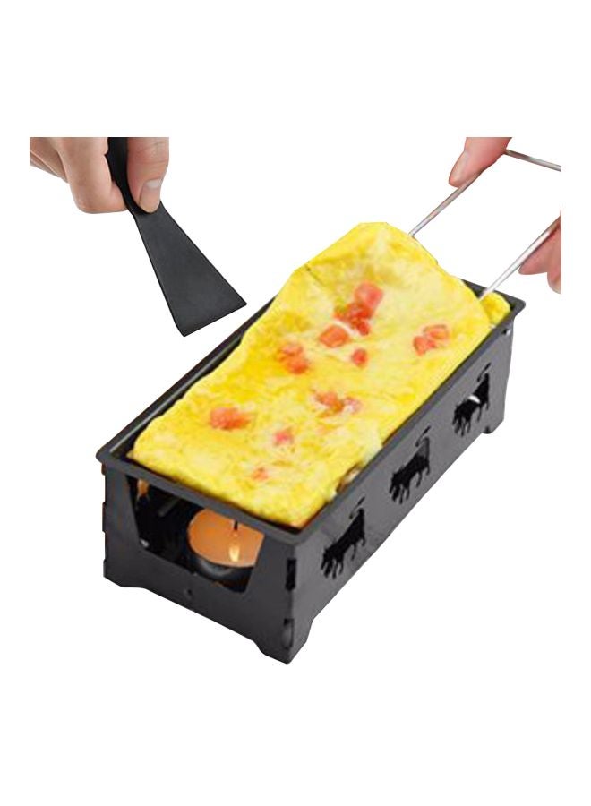 Non-Stick Raclette Grill With Spatula Black 3.54x7.28x2.3inch