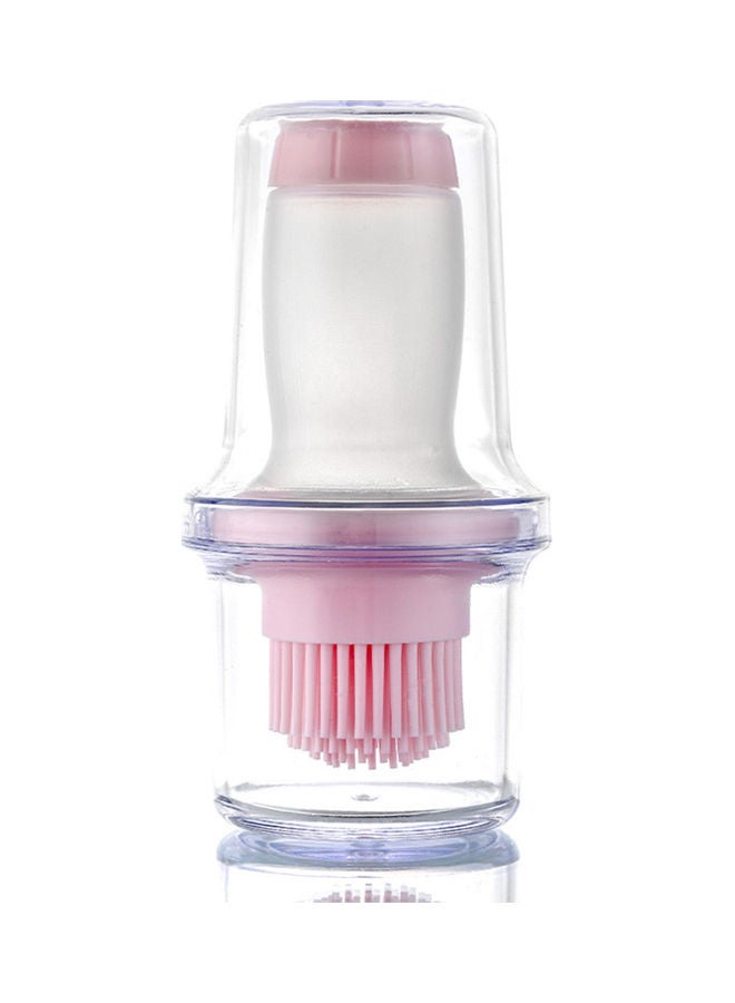 Squeeze Oil Brush Bottle Pink/Clear 13x6cm