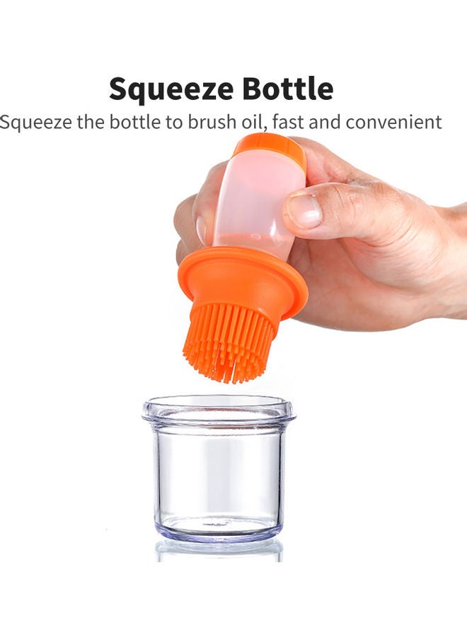 Squeeze Oil Brush Bottle Pink/Clear 13x6cm