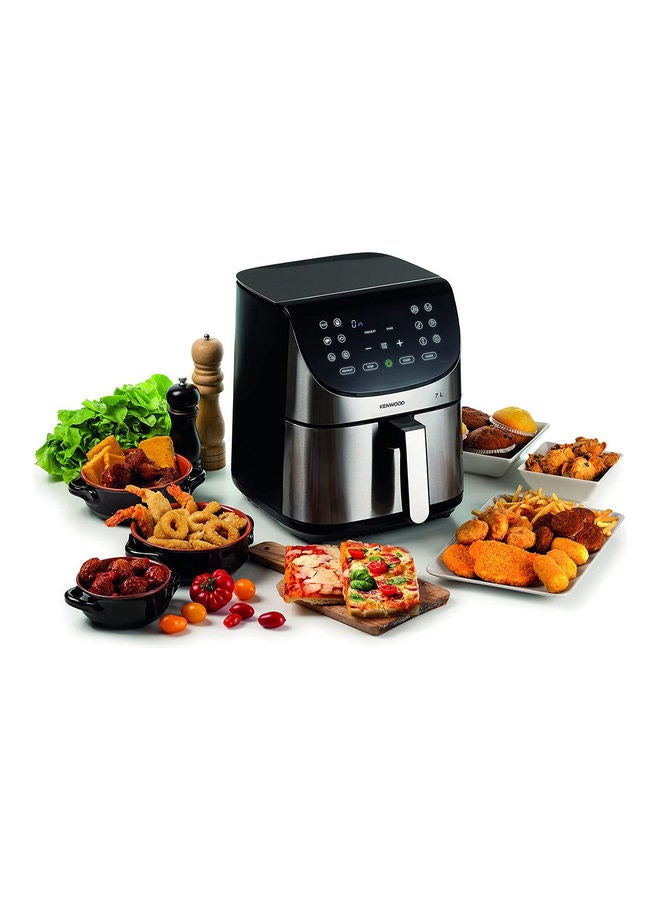 Digital Air Fryer XXXL 2.8Kg With Max Crisp Function Recipe Book Rapid Hot Air Circulation For Frying Grilling Broiling Roasting Baking And Toasting 7 L 1800 W HFM80.000SS Silver