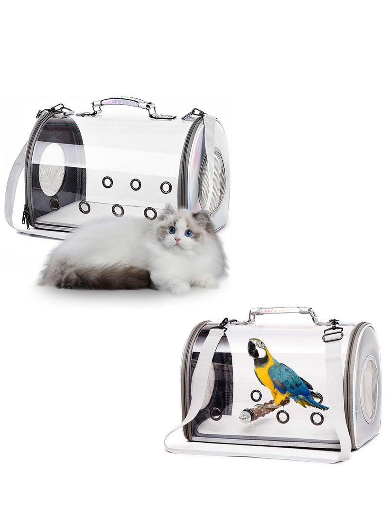 Light Weight Transparent Travel Breathable See-Through Shoulder Bag for Cats, Puppies, Birds And Small Animals 43x25x27cm