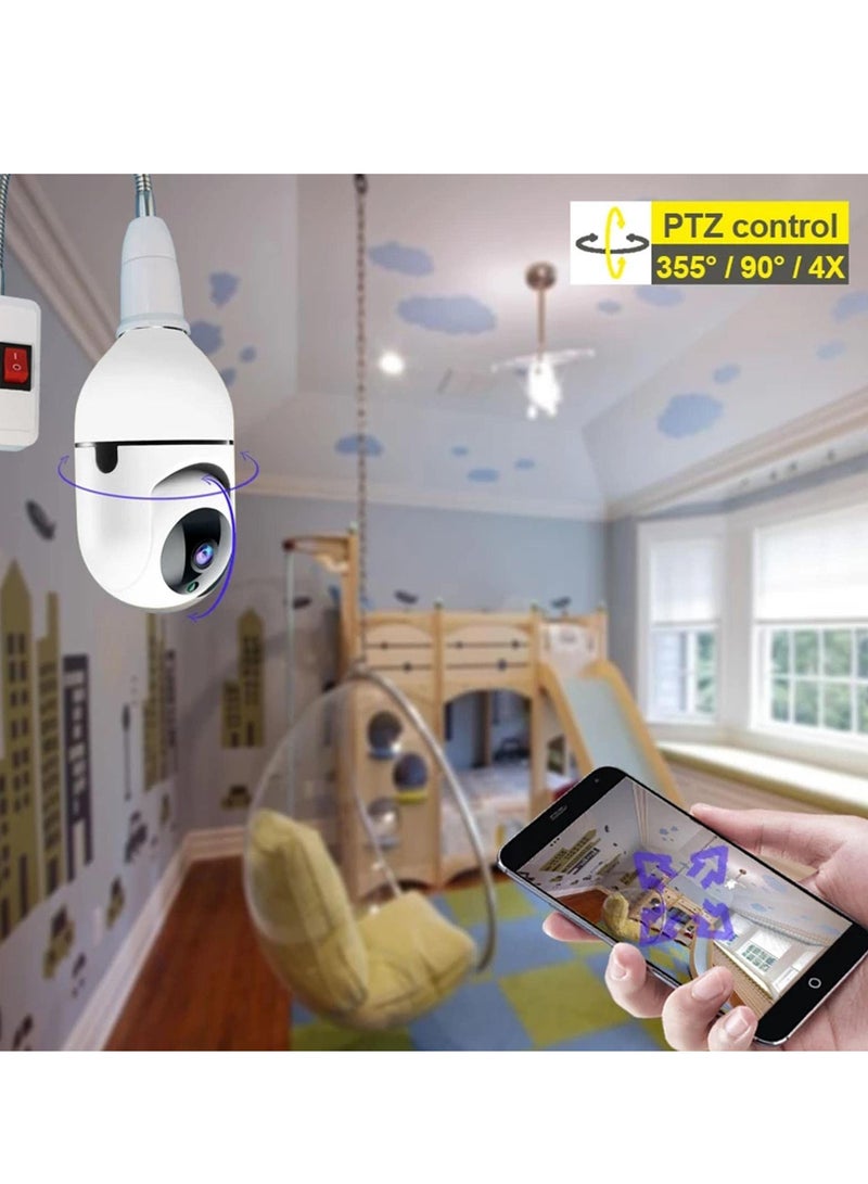 Smart Bulb WiFi Camera: Home Surveillance IP Camera with Night Vision and Alarm