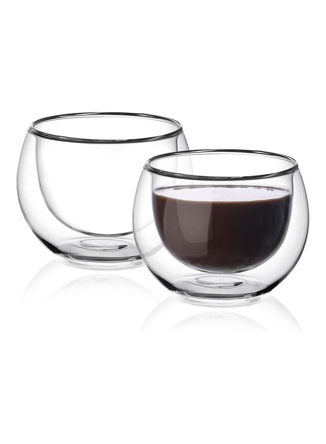 2-Piece Double Walled Espresso Cups Clear
