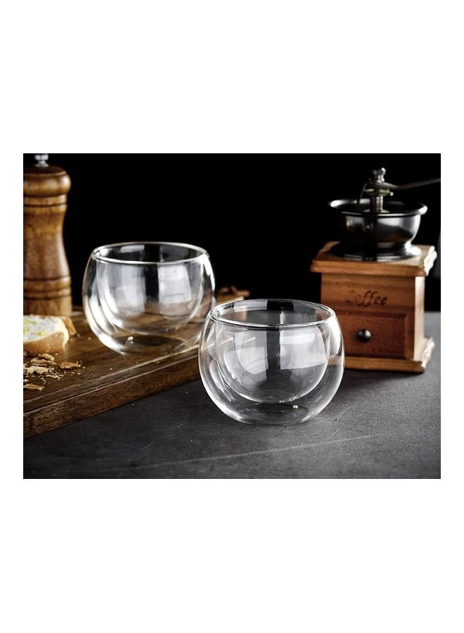 2-Piece Double Walled Espresso Cups Clear