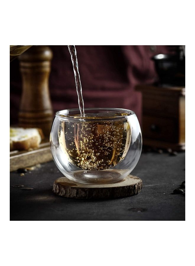 2-Piece Double Walled Espresso Cups Clear