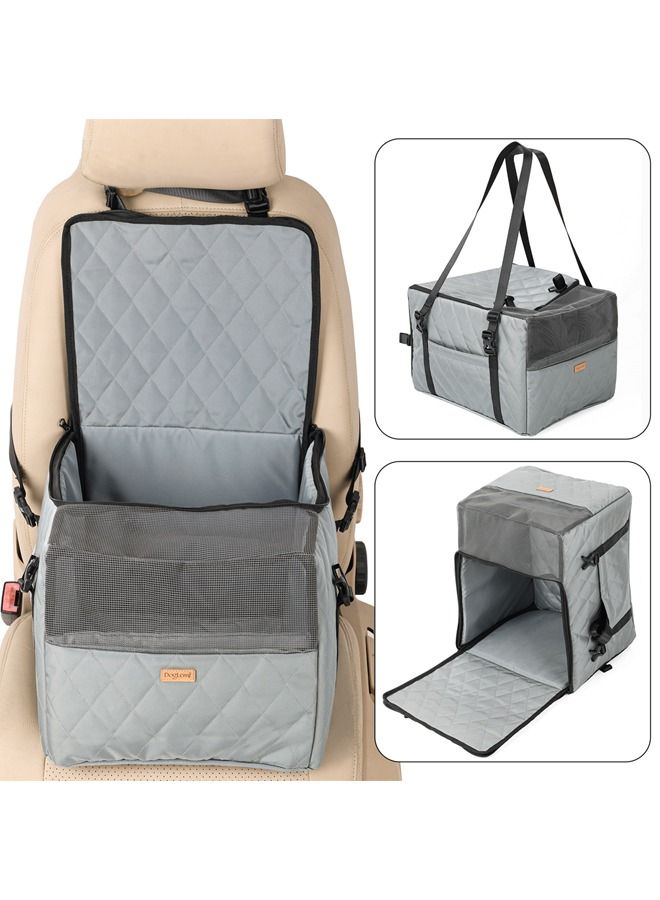 Neostyle 3 in 1 Dog Car Seat with Harness and Storage Bag Grey