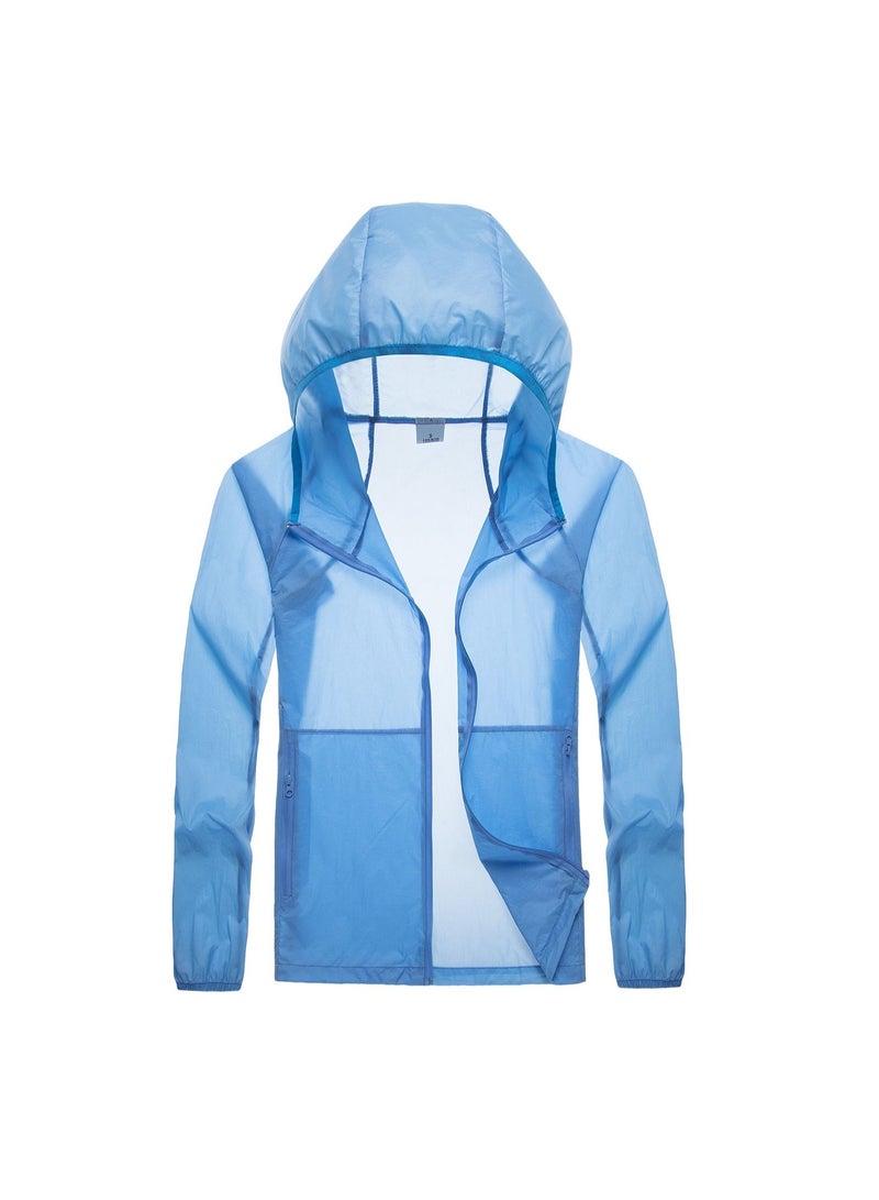 Women's Summer Breathable UV Protection Lightweight Sunscreen Clothing Printable Logo Blue