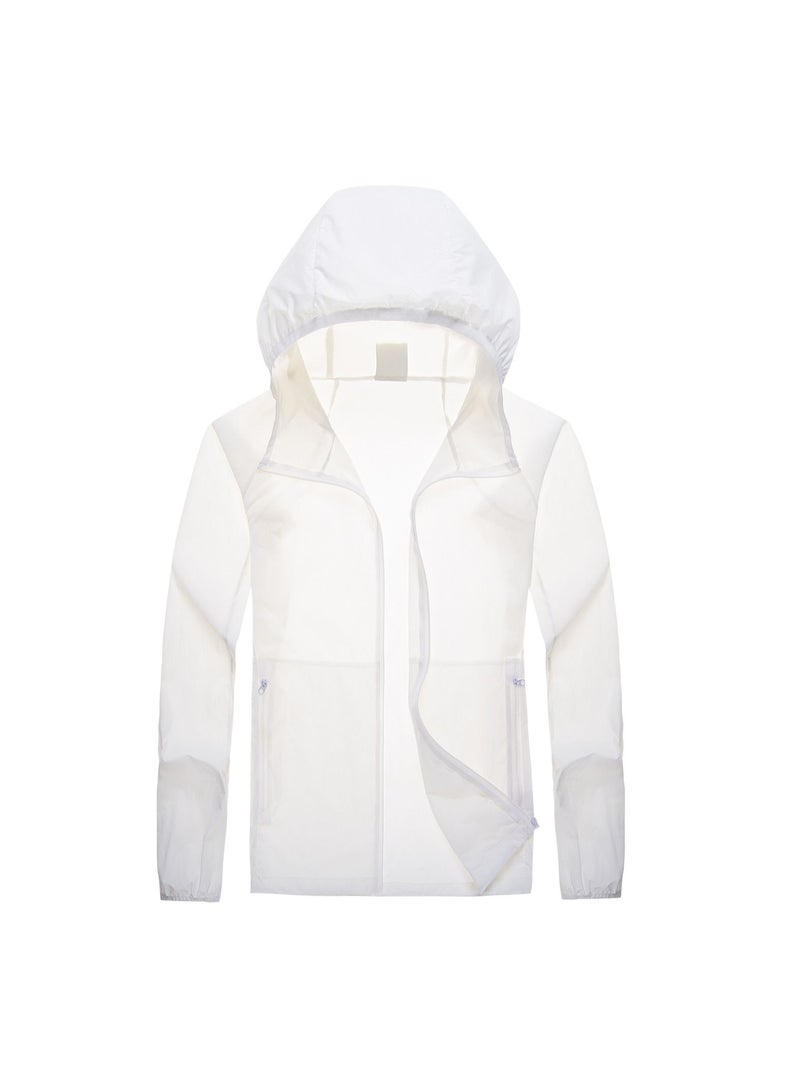 Women's Summer Breathable UV Protection Lightweight Sunscreen Clothing Printable Logo White