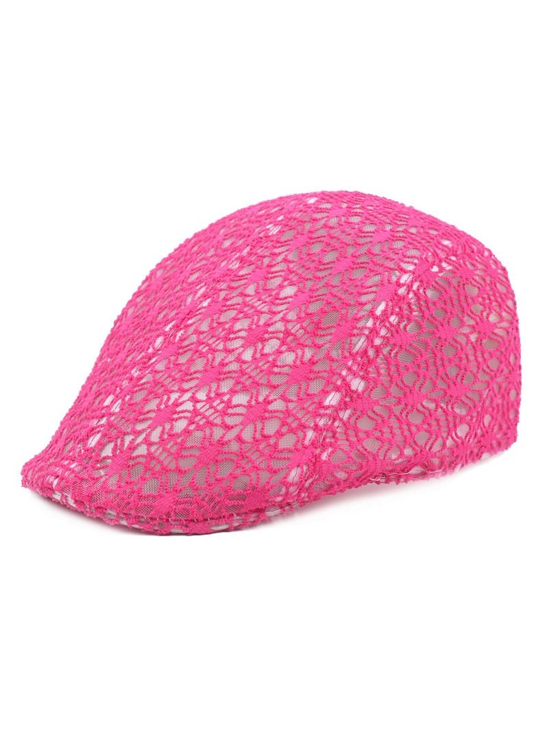 Women's Silk Mesh Cap Lace Beret Rose