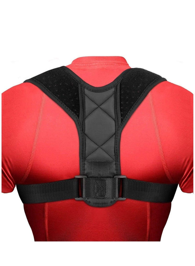 Adjustable Posture Corrector Spinal Support Physical Therapy Posture Brace for Men or Women Shoulder and Neck Pain Relief Spinal Cord Posture Support Black