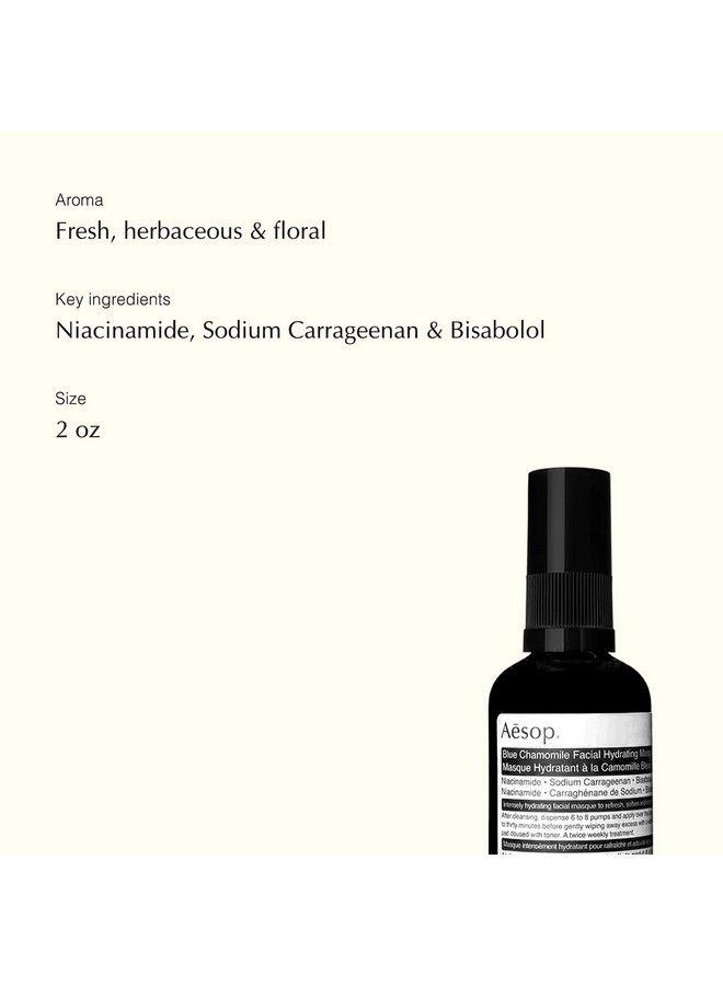 Blue Chamomile Facial Hydrating Masque ; 2 Oz ; Paraben Crueltyfree & Vegan