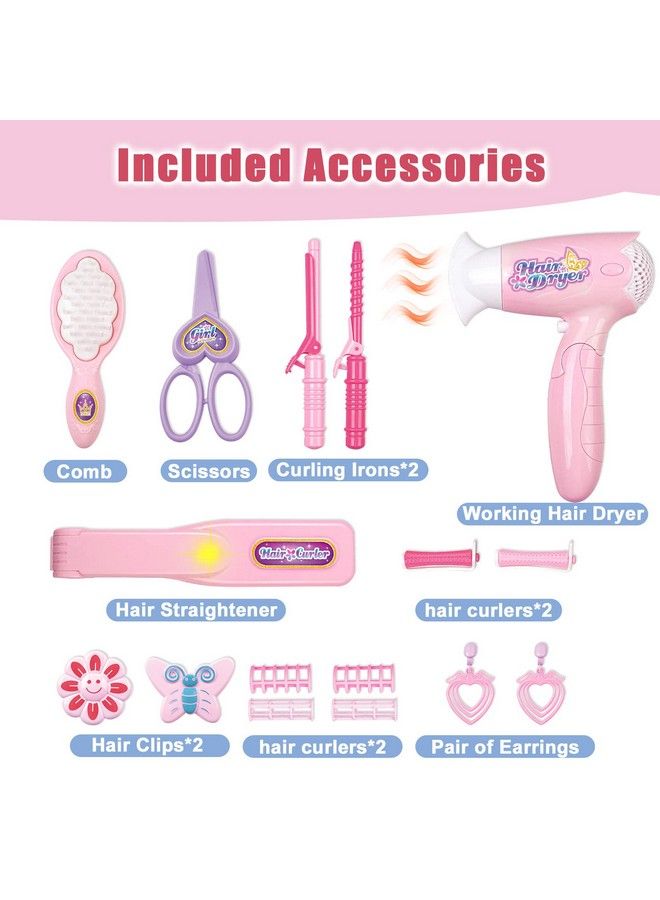 Portable Princess Vanity With Magic Mirror Kids Makeup Vanity & Styling Tools Lights And Sounds Girls Toys Gifts For 312 Year Old Kids Toddler Birthday Gift