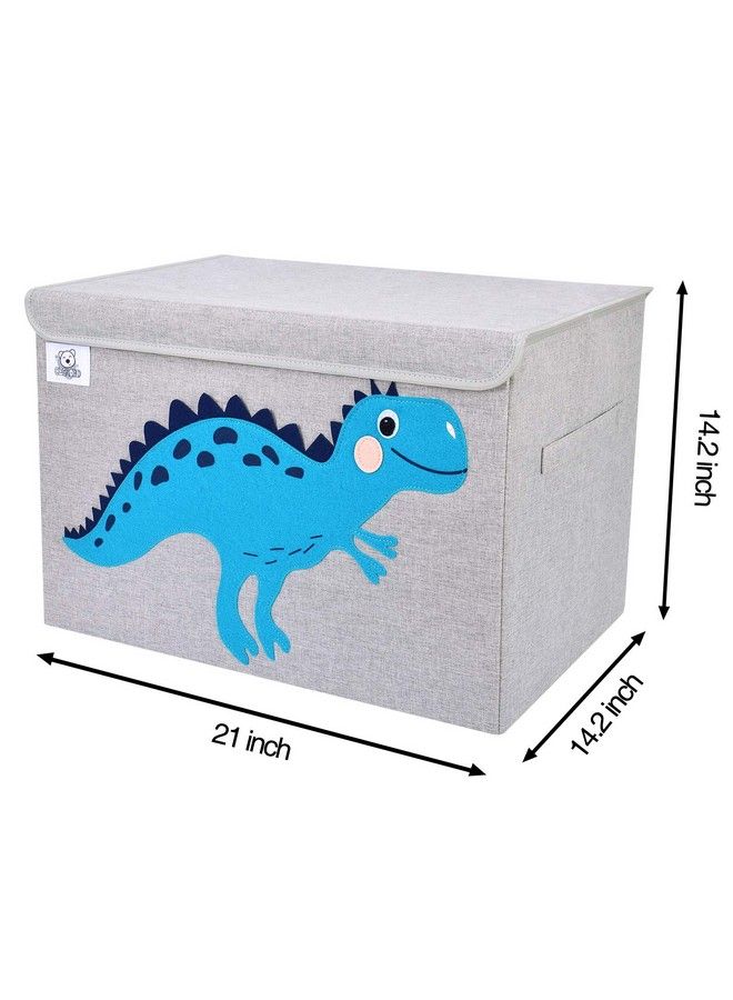 Foldable Large Kids Toy Chest With Fliptop Lid Collapsible Fabric Animal Toy Storage Organizer/Bin/Box/Basket/Trunk For Toddler Children And Baby Nursery (Dinosaur)