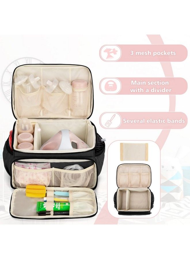 Breast Pump Bag Compatible With Spectra S1 And S2 Pumping Bag For Breast Pump And Extra Parts (Suitable For Home Or Travel Use) Black (Patent Pending)