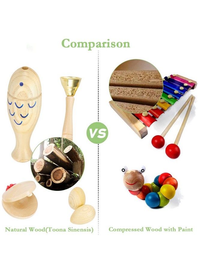 Musical Instruments For Toddlers 13 Wooden Percussion Kids Instruments Musical Toys For Kids Baby Musical Instruments For Boys Girls Birthday Gifts With Storage Bag