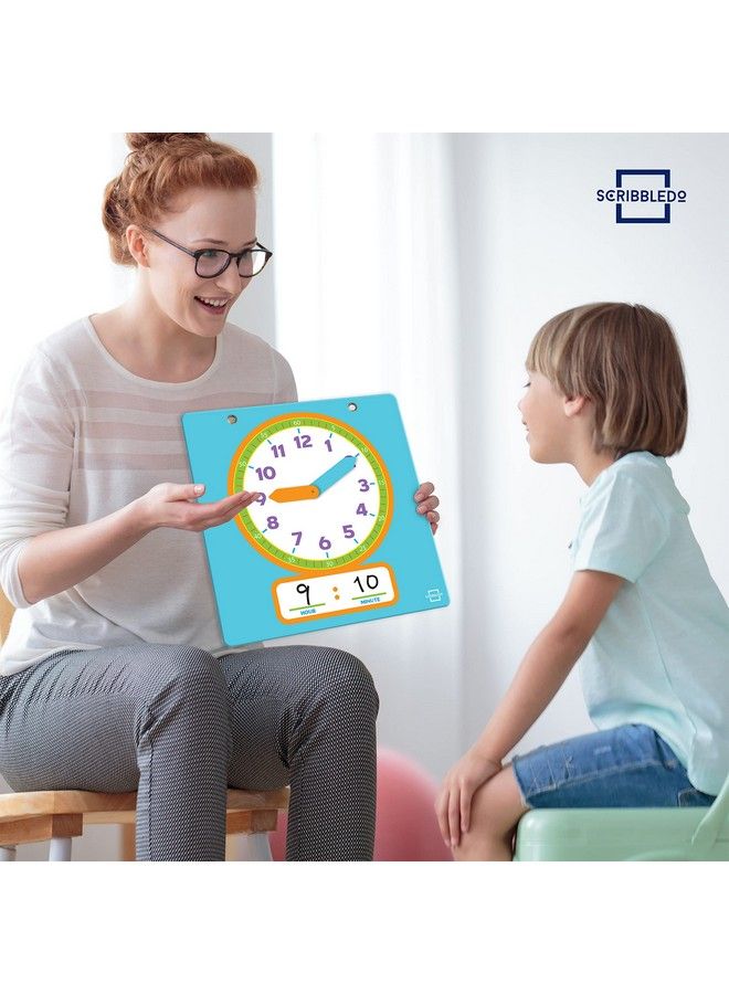 Writable Dry Erase Learning Clock For Kids Write & Wipe Demonstration Clock For Kids Learning To Tell Time Classrooms And Homeschool Supplies